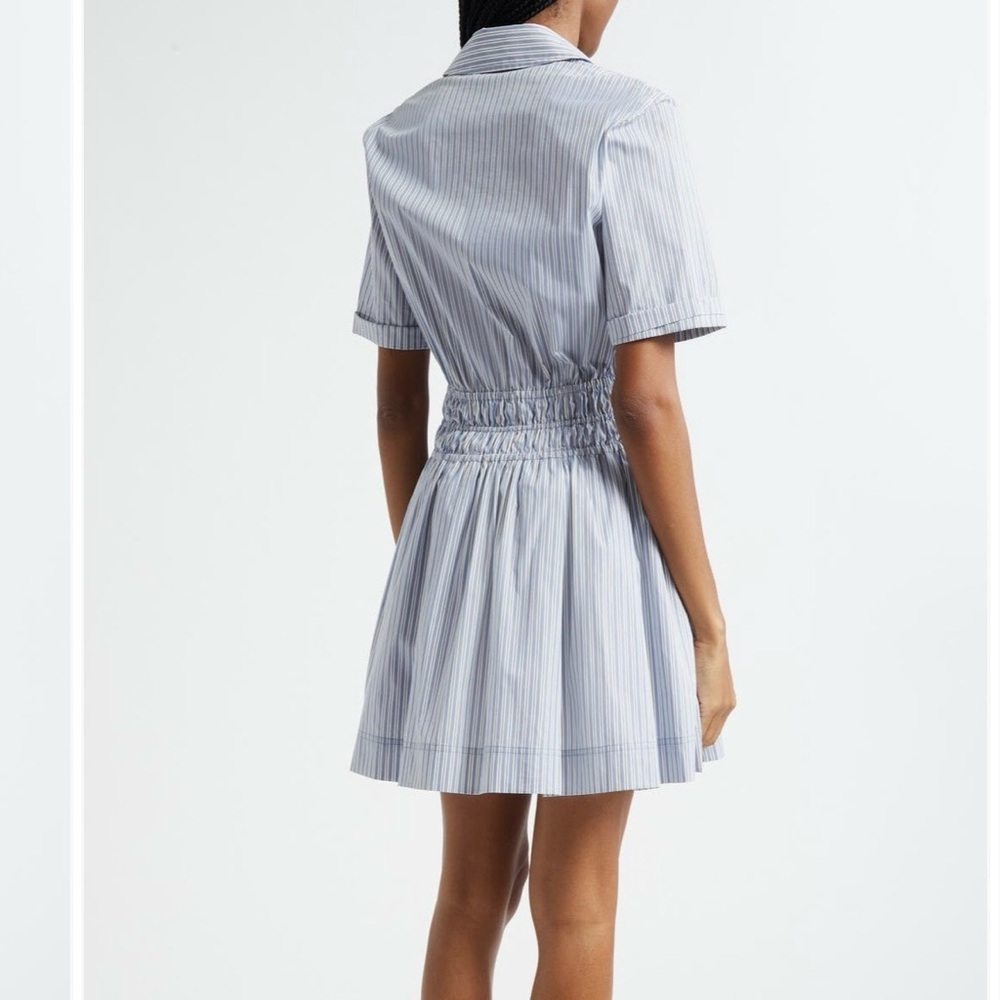Veronica Beard Susan Stripe Cotton Blend Shirtdress in Blue Multi Size 2 - Picture 6 of 14